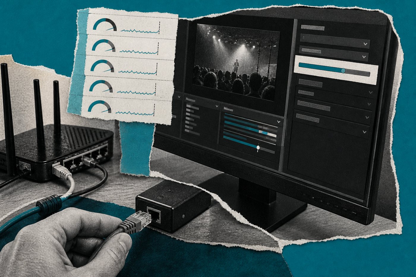 قياس أدنى سرعة رفع مستقرة قبل تحديد bitrate في OBS مع إبقاء هامش لسعة الاتصال.