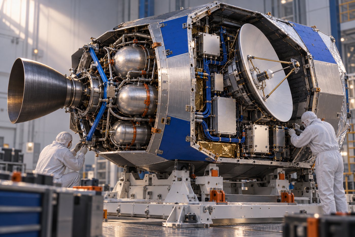 Der Mars Telecommunications Orbiter wird als zentrale Leistung des NASA-Festpreisvertrags integriert.