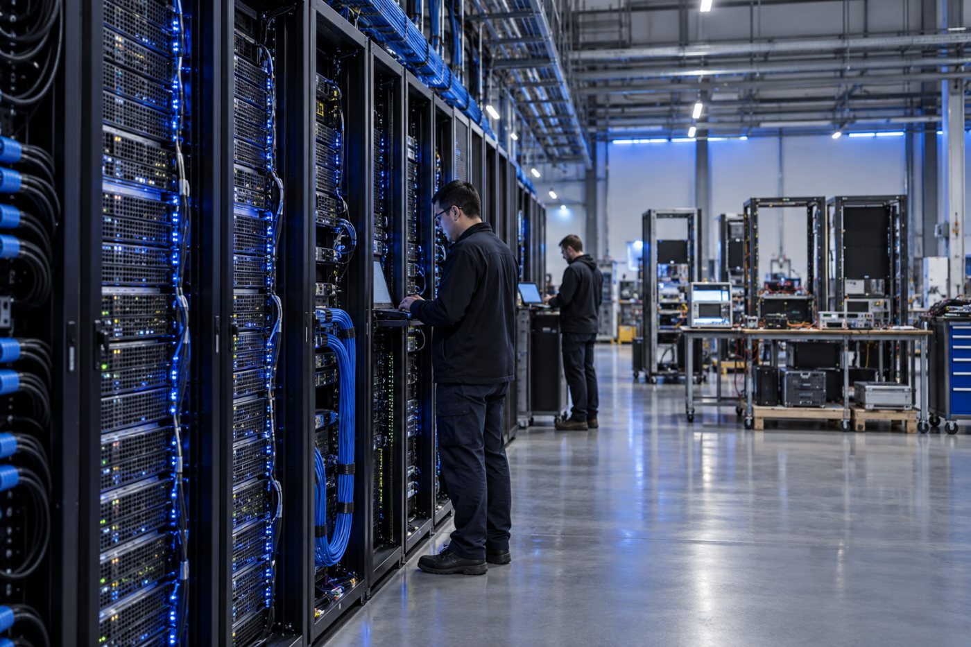 Racks Atlas da Positron em implantação na Oracle, a etapa operacional anterior a Asimov e Titan.