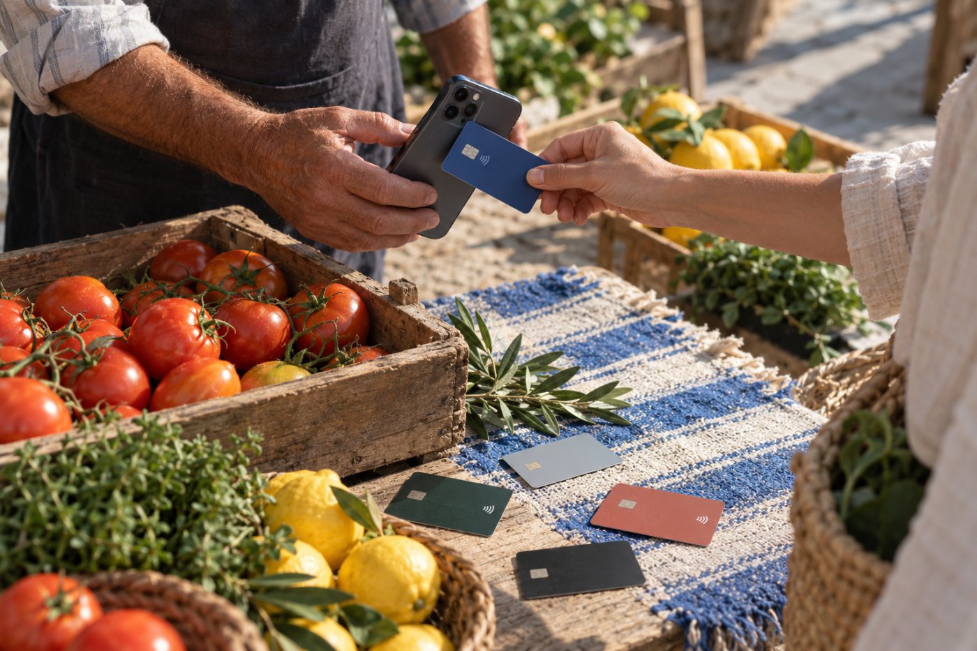 Πληρωμή με κάρτα σε συμβατό τηλέφωνο μέσω Viva.com, χωρίς ξεχωριστή συσκευή POS στο σημείο πώλησης.