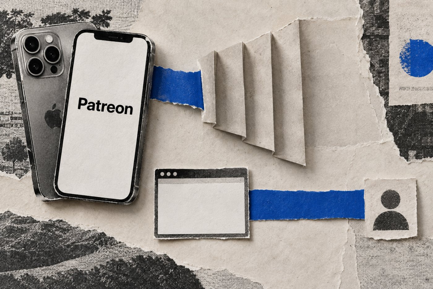 Een Patreon-lidmaatschap via een iOS-aankoop wordt vergeleken met hetzelfde lidmaatschap via de webbetaalroute.