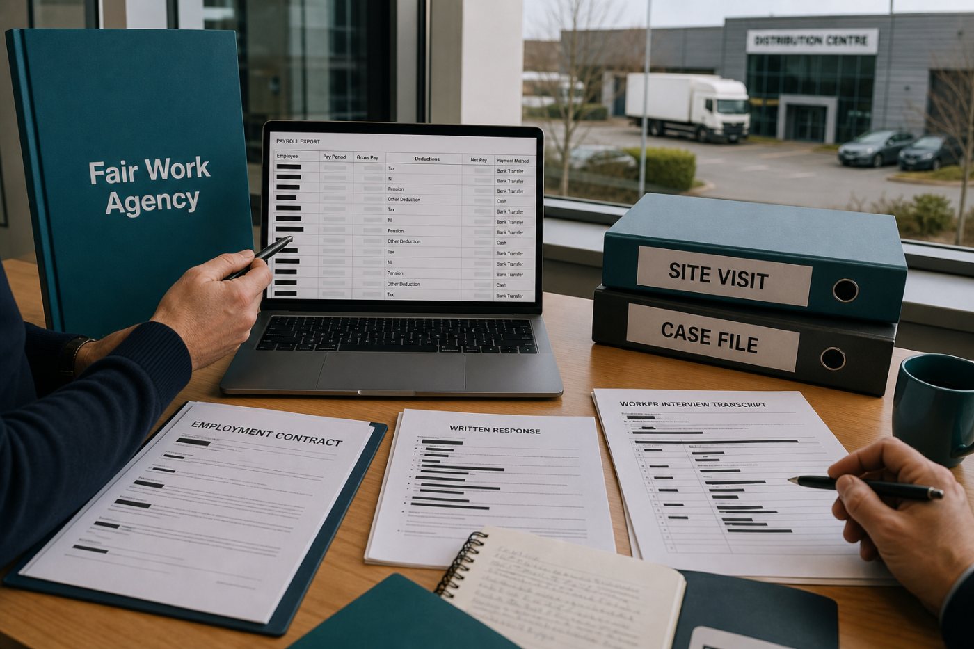 La Fair Work Agency revisa a distancia nóminas, respuestas escritas y testimonios antes de ampliar una investigación.