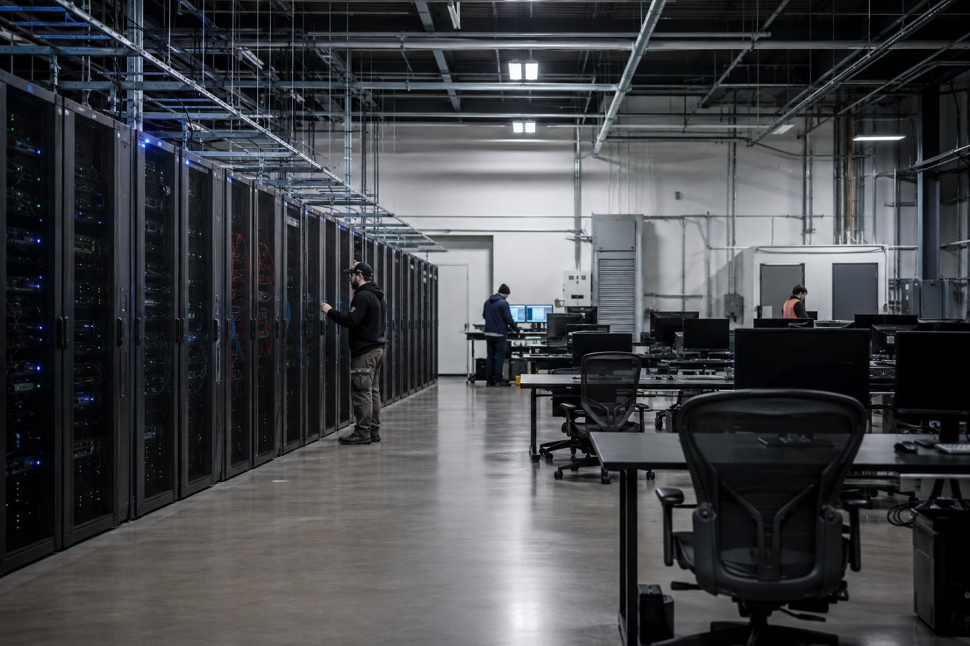Ein weiterlaufender Hosting-Betrieb mit verringerter Personalbesetzung verdeutlicht den Stellenverlust bei Datenverarbeitung und Recheninfrastruktur.