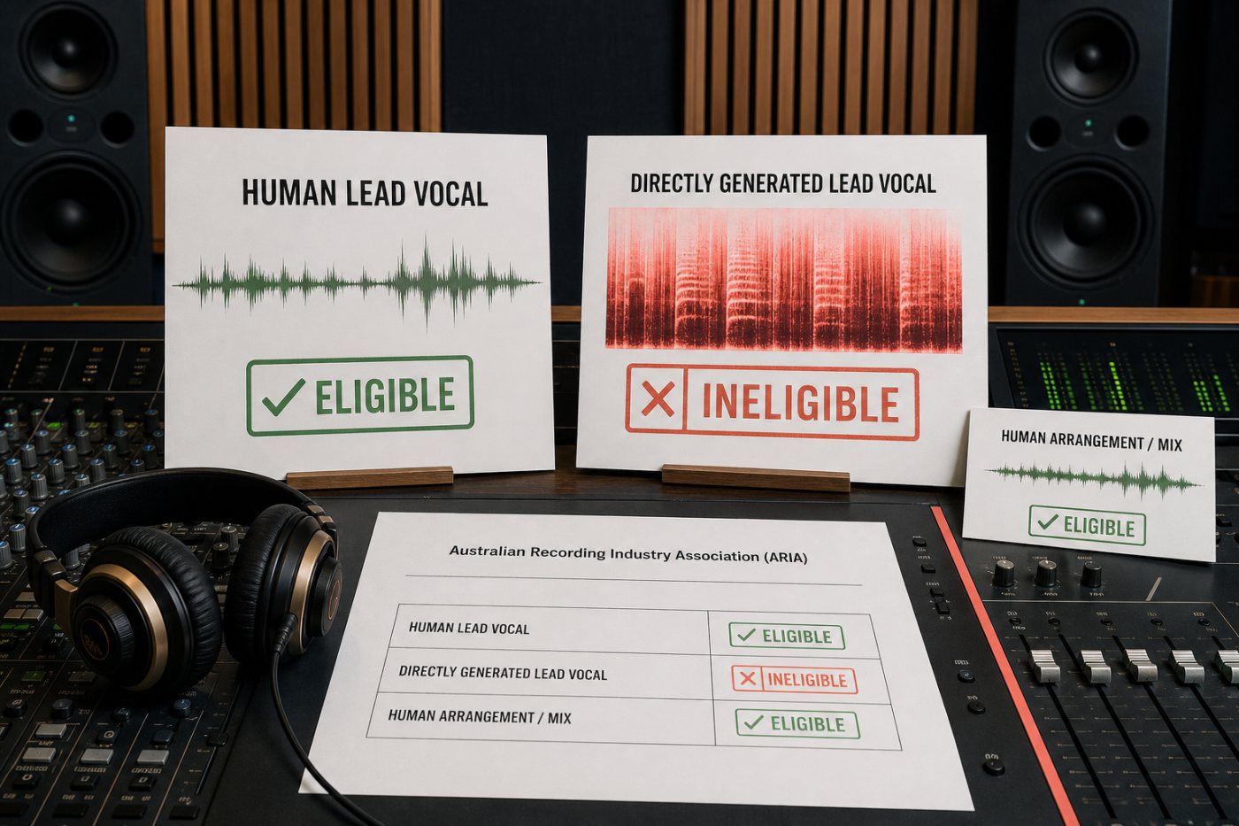 Une voix principale générée entraîne l’inéligibilité au classement ARIA