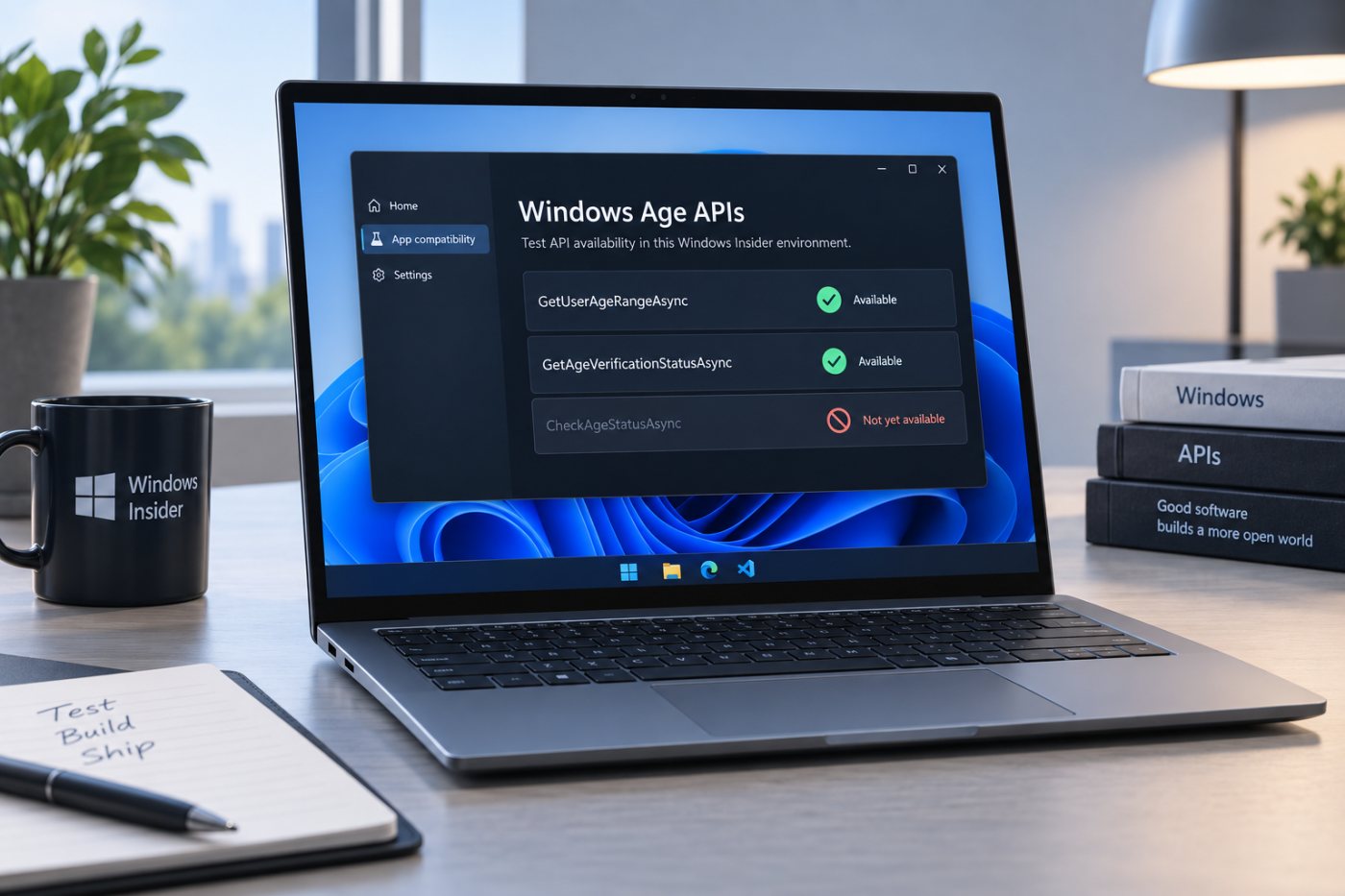 Windows Insider परिवेश में उपलब्ध आयु-संकेत तरीकों और भविष्य के CheckAgeStatusAsync की अलग स्थिति
