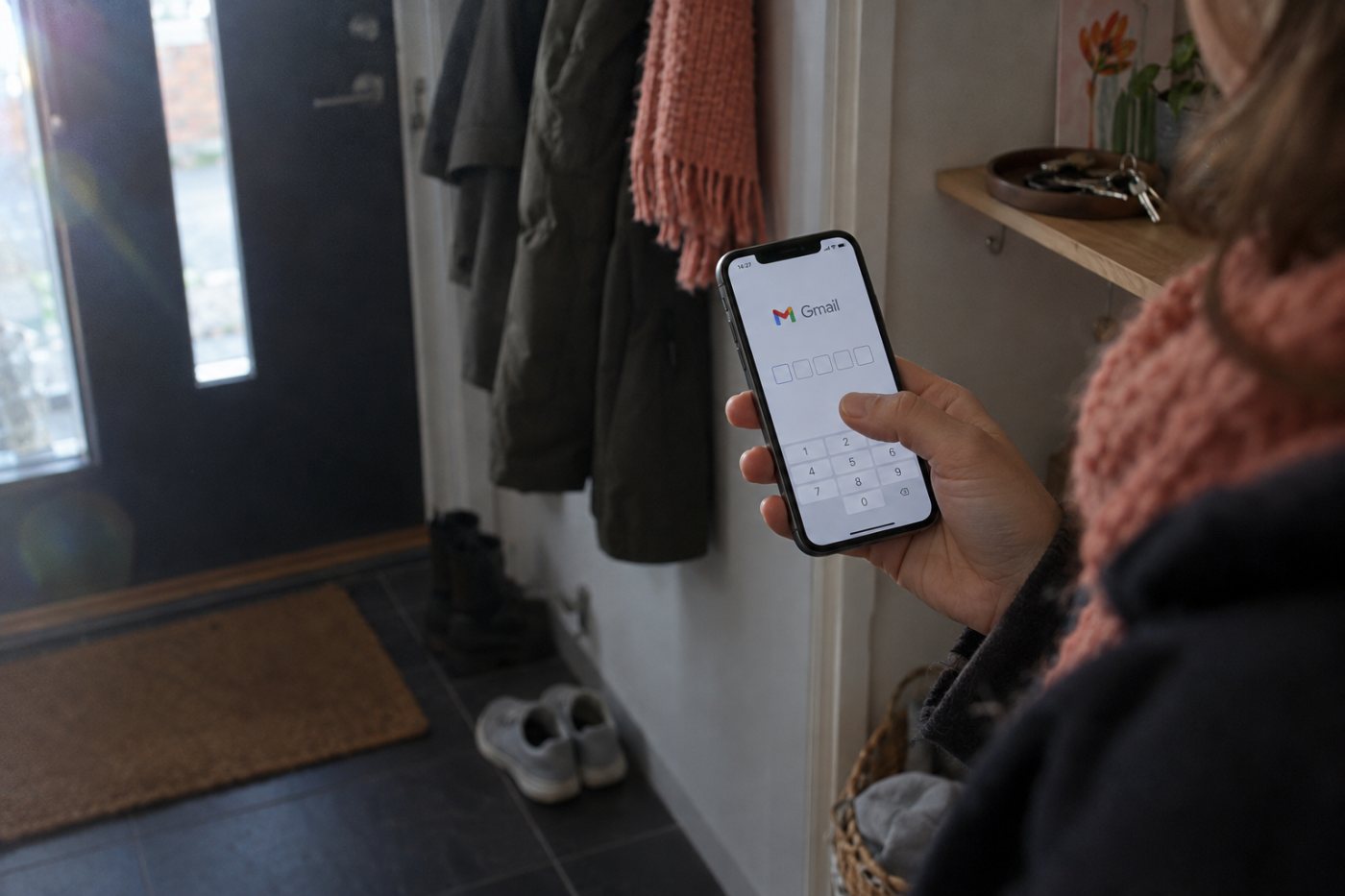 En SMS-kode gir mottakeren adgang til å åpne en konfidensiell Gmail-melding.
