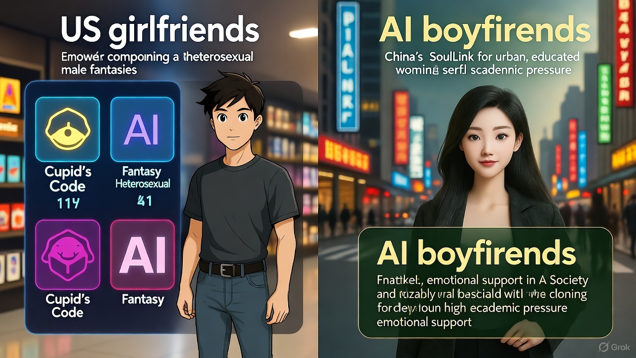 Romantic AI Companions in the US and China