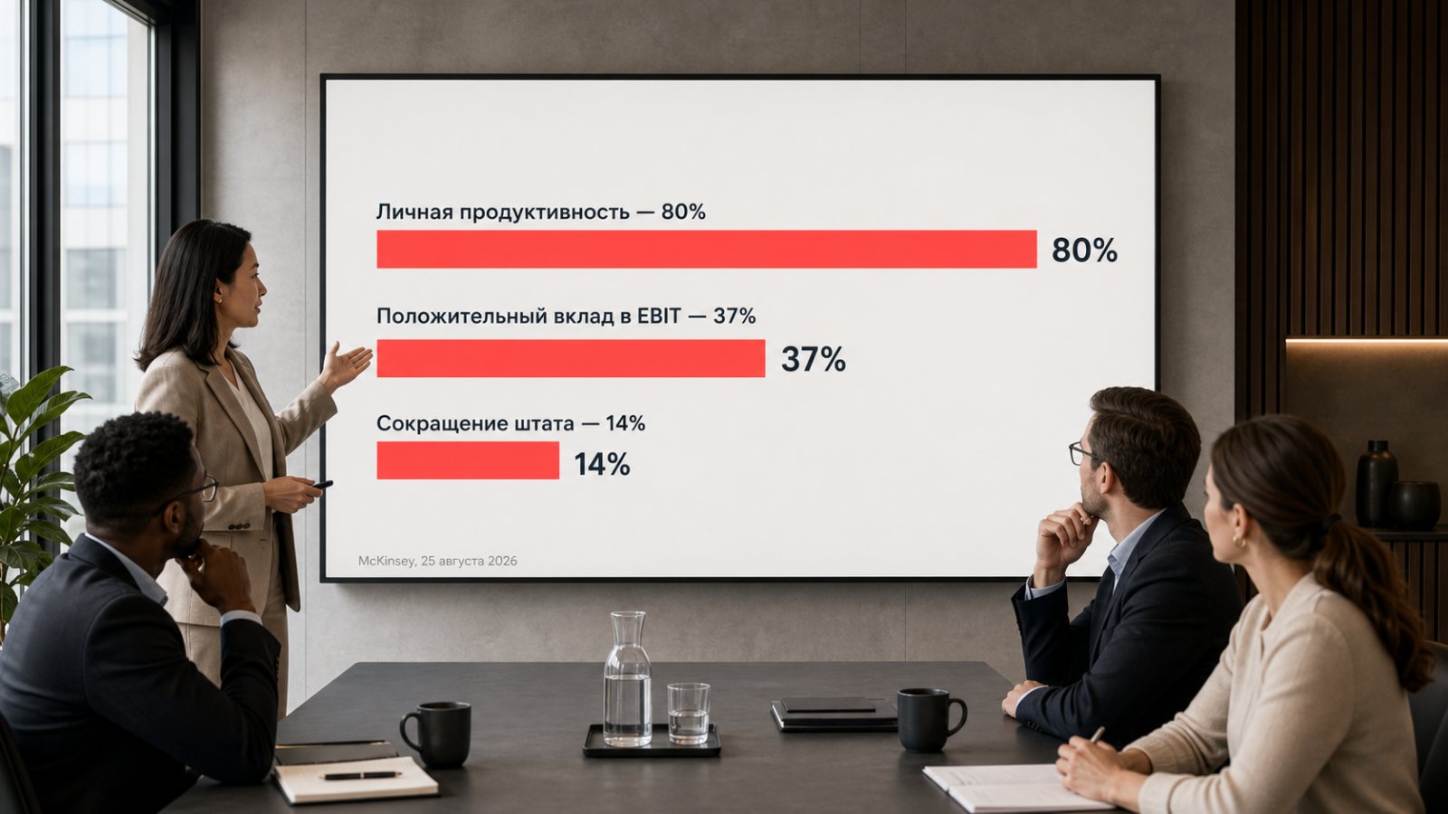 ИИ повысил личную продуктивность у 80%, но сокращения затронули лишь 14%