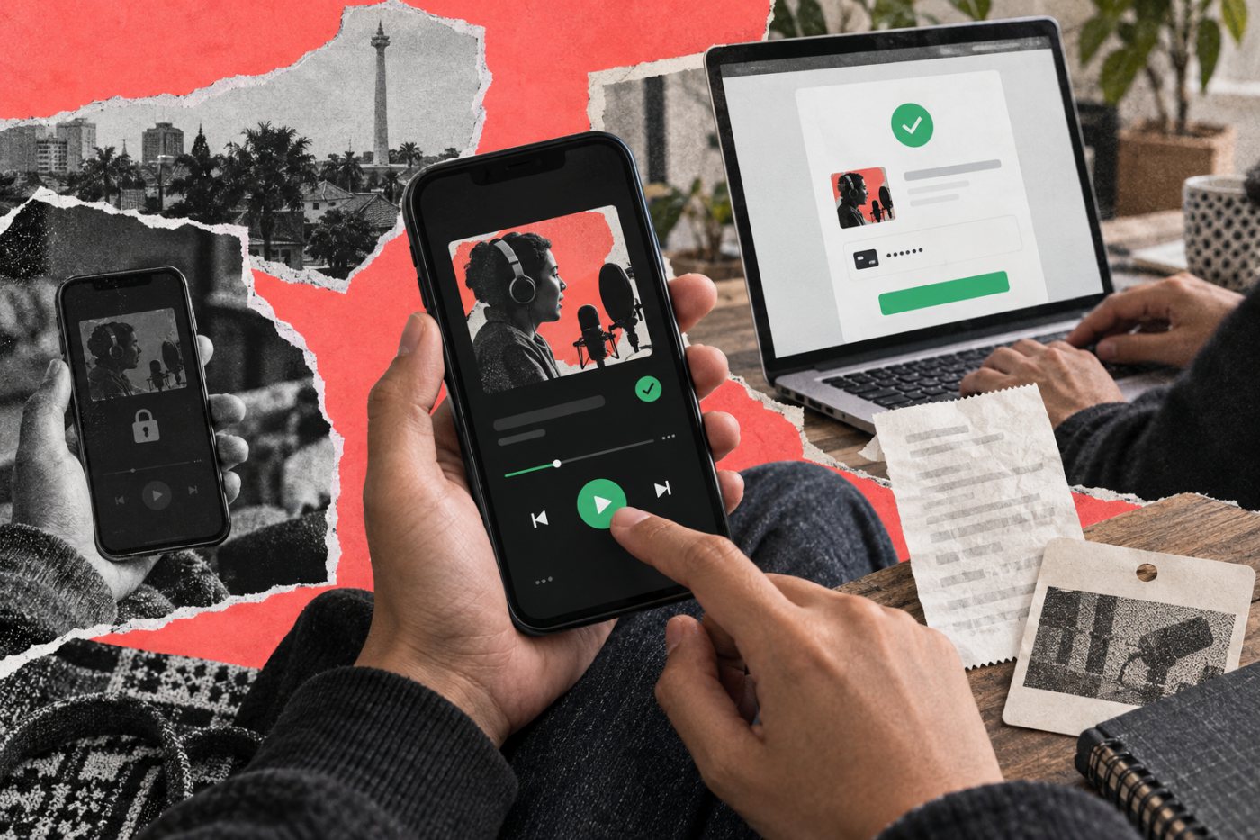 Keanggotaan mitra membuka episode podcast berbayar di Spotify hanya bagi pelanggan yang berhak.