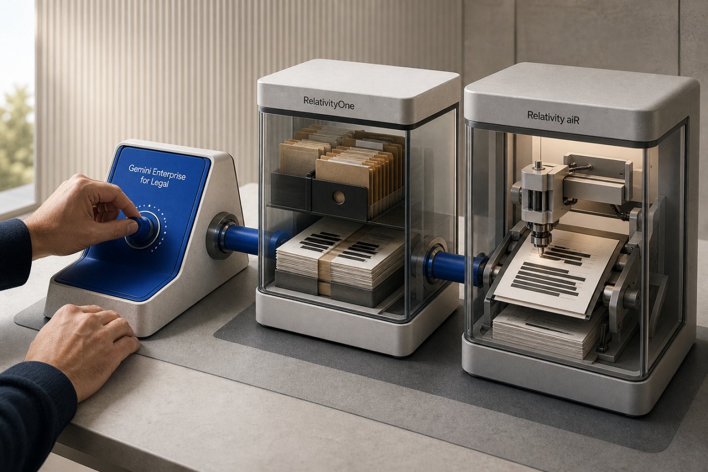 RelativityOne is managed through the Gemini Enterprise for Legal connection while case data and substantive analysis remain in Relativity’s environment.