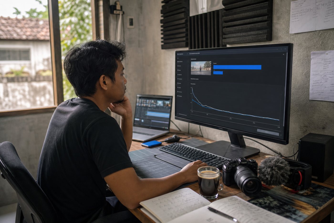 Perbandingan Views dan Engaged views pada video yang sama untuk menghitung rasio tontonan yang berlanjut.