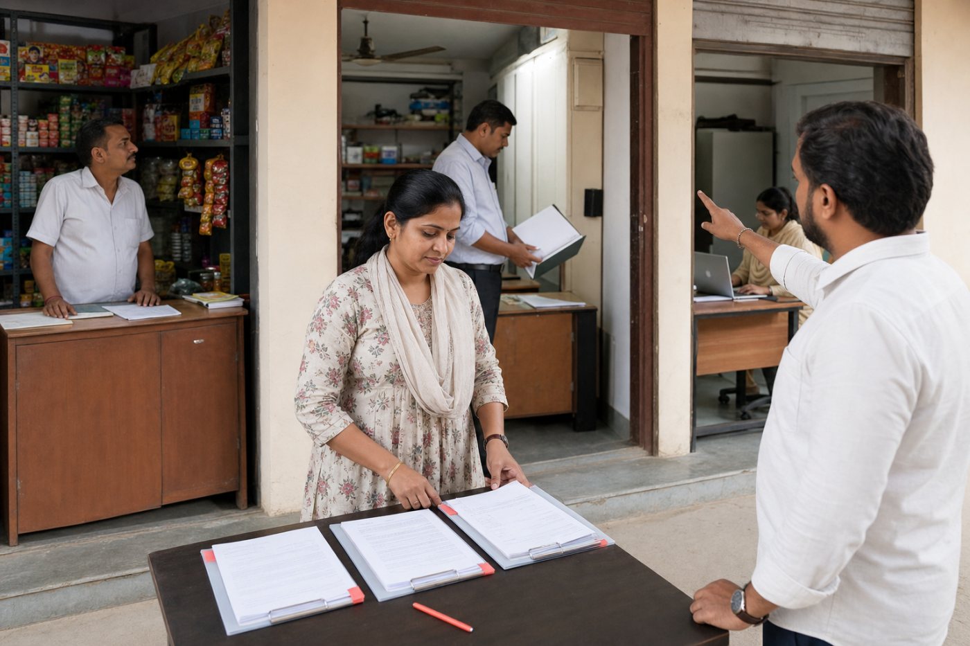 स्वामित्व, किराये और सहमति वाले व्यवसाय-स्थल के पते को संबंधित प्रमाण से मिलाने की प्रक्रिया