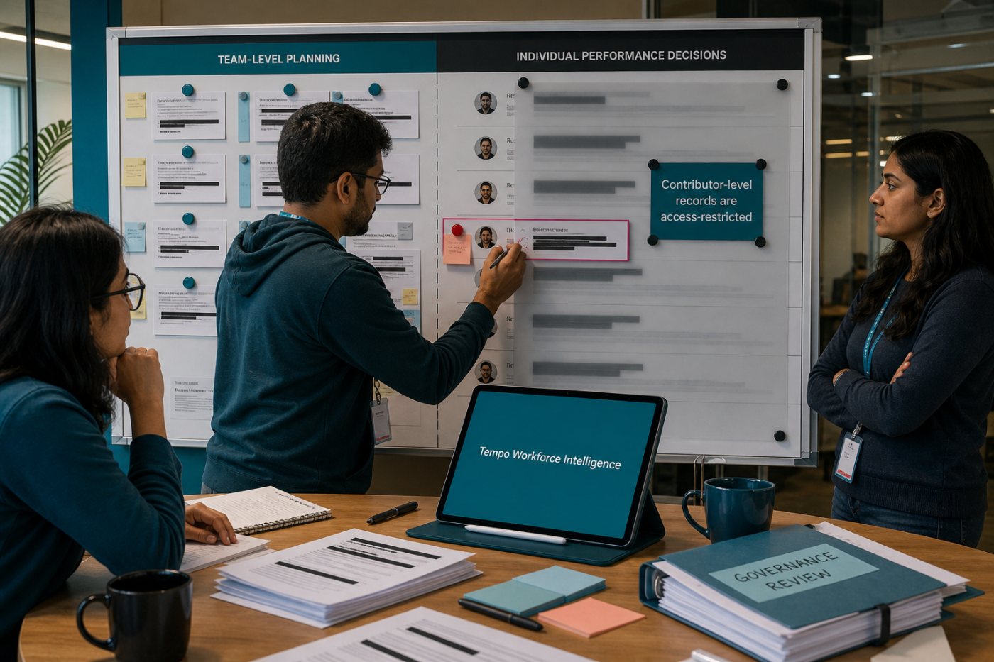 Tempo Workforce Intelligence-এ দলীয় metric, ব্যক্তিগত record access ও ভুল attribution সংশোধনের পৃথক নিয়ন্ত্রণ