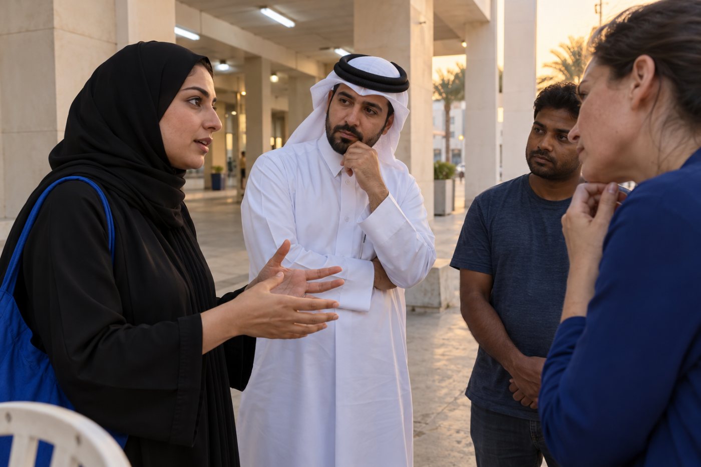 مقابلات مجتمعية مزمعة في قطر لإضافة تفاصيل نوعية إلى إجابات استبيان الشمولية الرقمية.