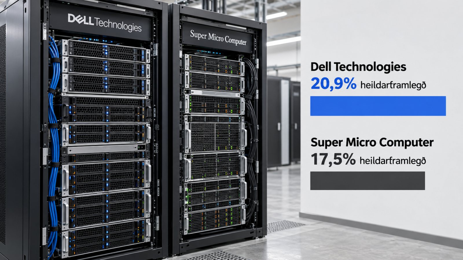 Dell eða Supermicro: 20,9% gegn 17,5% felur ólíkan rekstur