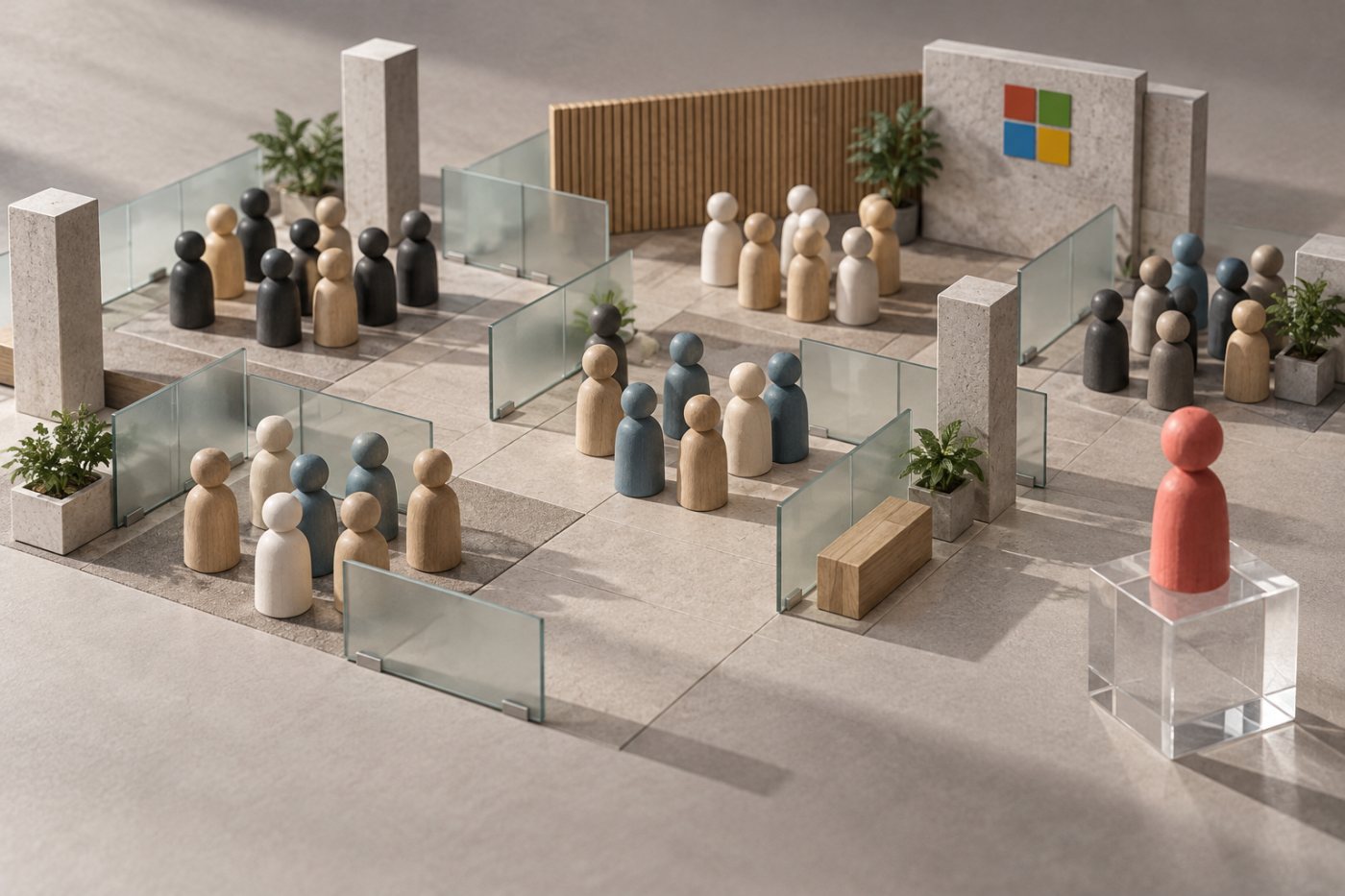 Распределбата на тимовите во Microsoft ја претставува организациската слика што ја истражува Workforce Insights agent.