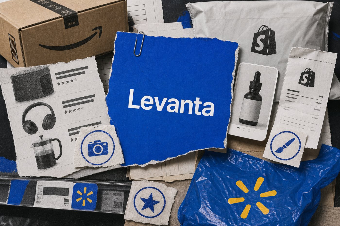 Levanta attribue séparément des ventes de créateurs réalisées sur Amazon, Shopify et Walmart.