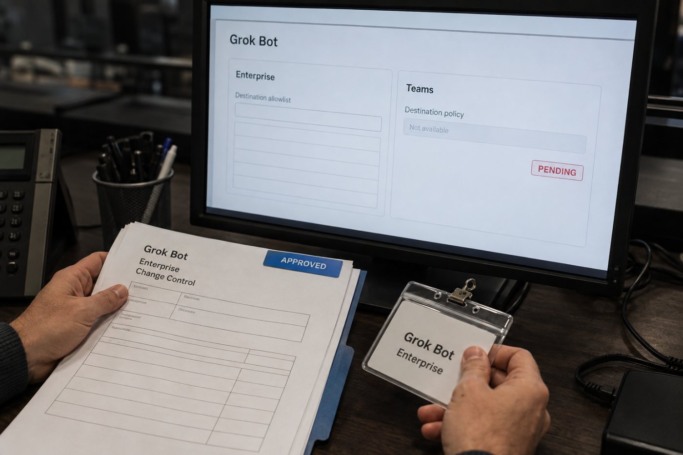 Grok Botの通信先制御を比較し、Teamsの全社展開を保留する管理工程