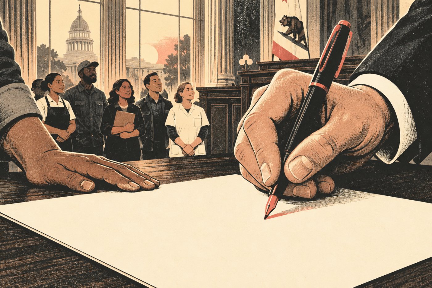 California signs worker protections addressing automated discipline and workplace surveillance.