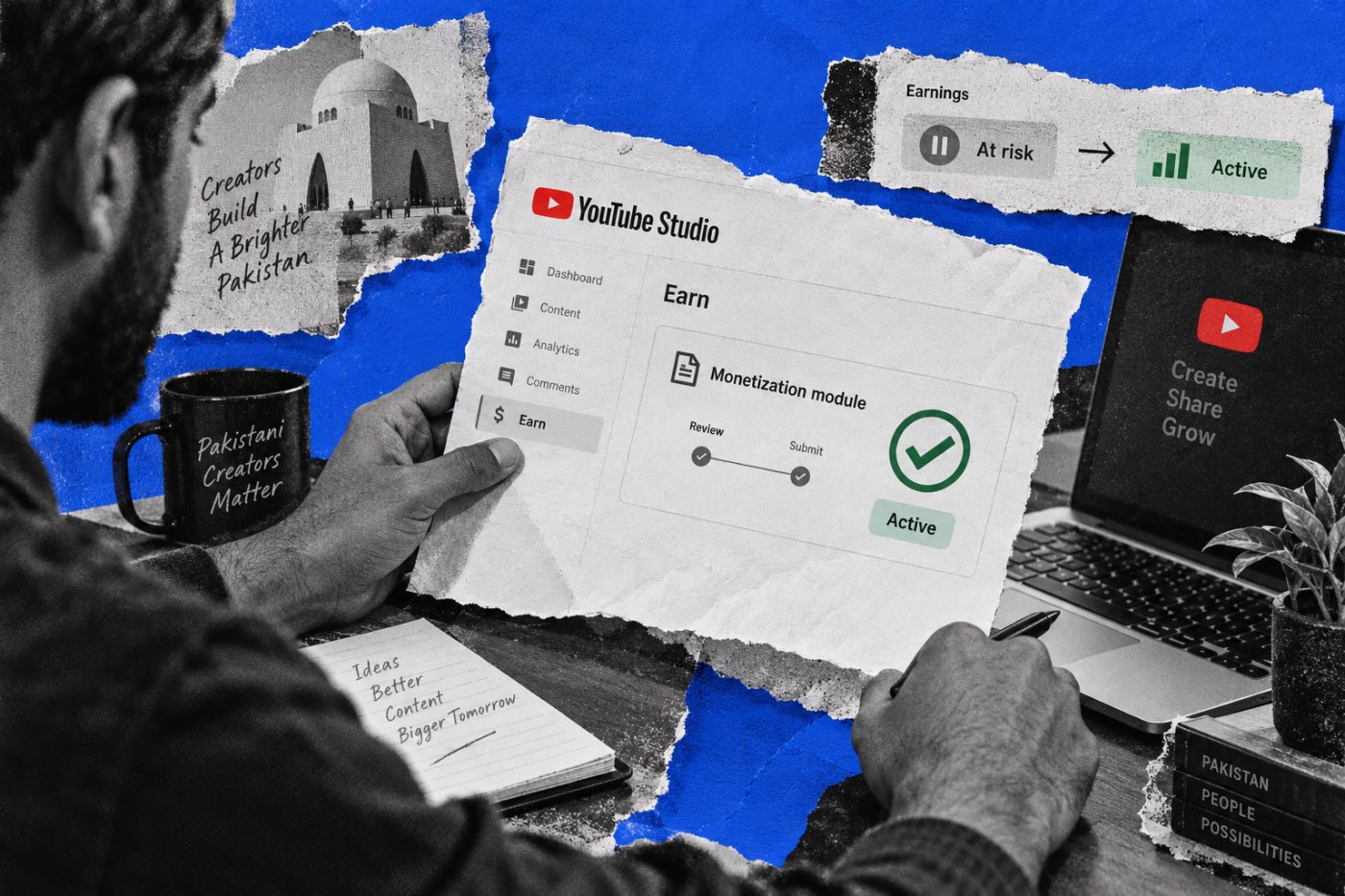 موجودہ YPP partner متعلقہ monetization modules قبول کرکے آمدنی جاری رکھنے کی حالت کی تصدیق کر رہا ہے۔