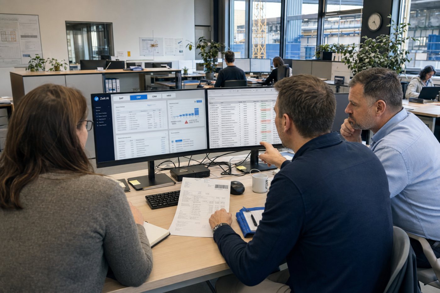 ZeitMind führt ERP- und CRM-Daten zu einer nachvollziehbaren betrieblichen Anwendung zusammen.