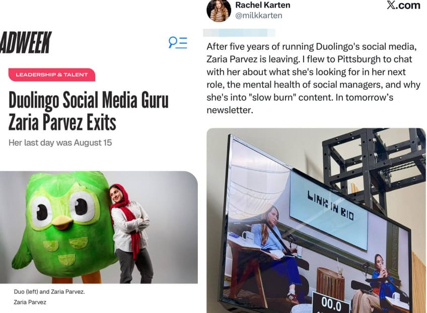 Zaria Parvez’s Exit from Duolingo SMM Role Highlights the Path to Social Media Stardom