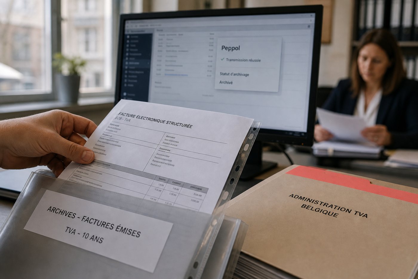 Une PME belge échange et conserve une facture électronique structurée dans le cadre Peppol.