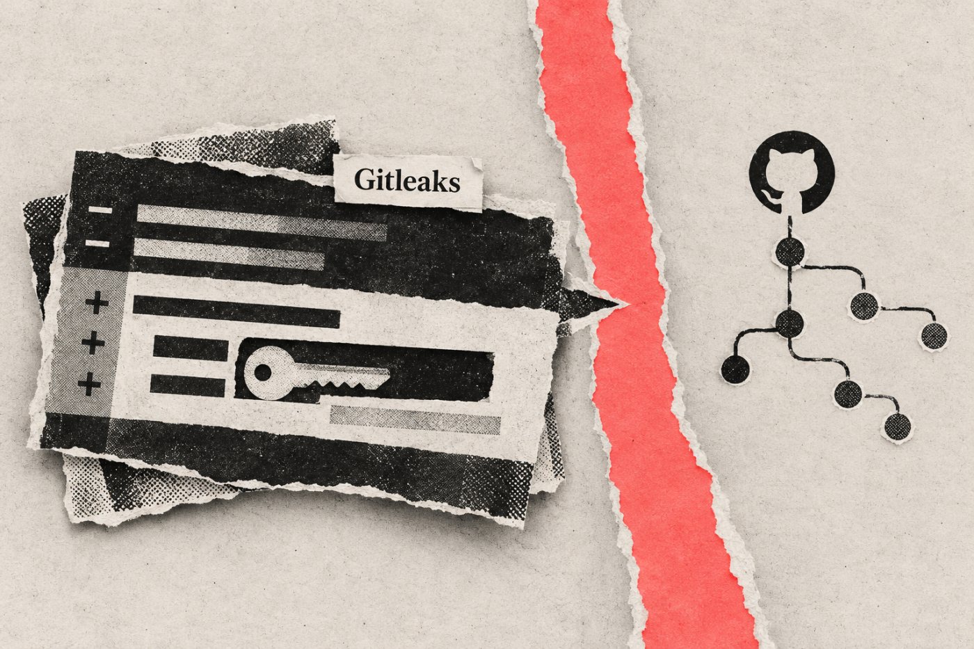 Gitleaks ლოკალურ pre-commit ეტაპზე აჩერებს საიდუმლოს კანდიდატს, სანამ ცვლილება GitHub-ზე მოხვდება