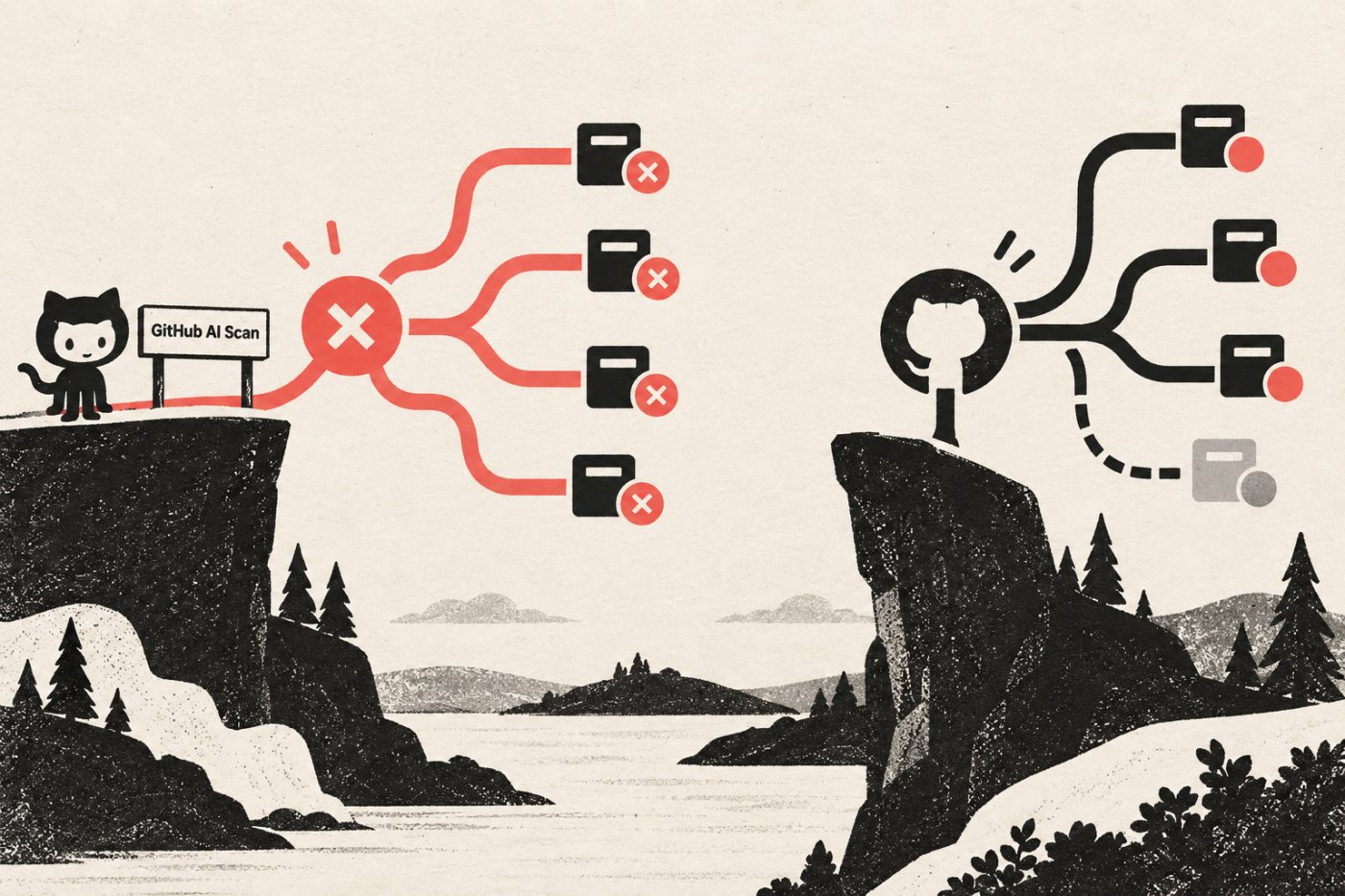 Kapalı kurum ayarının bağlı GitHub depolarında AI Scan’i engellemesi