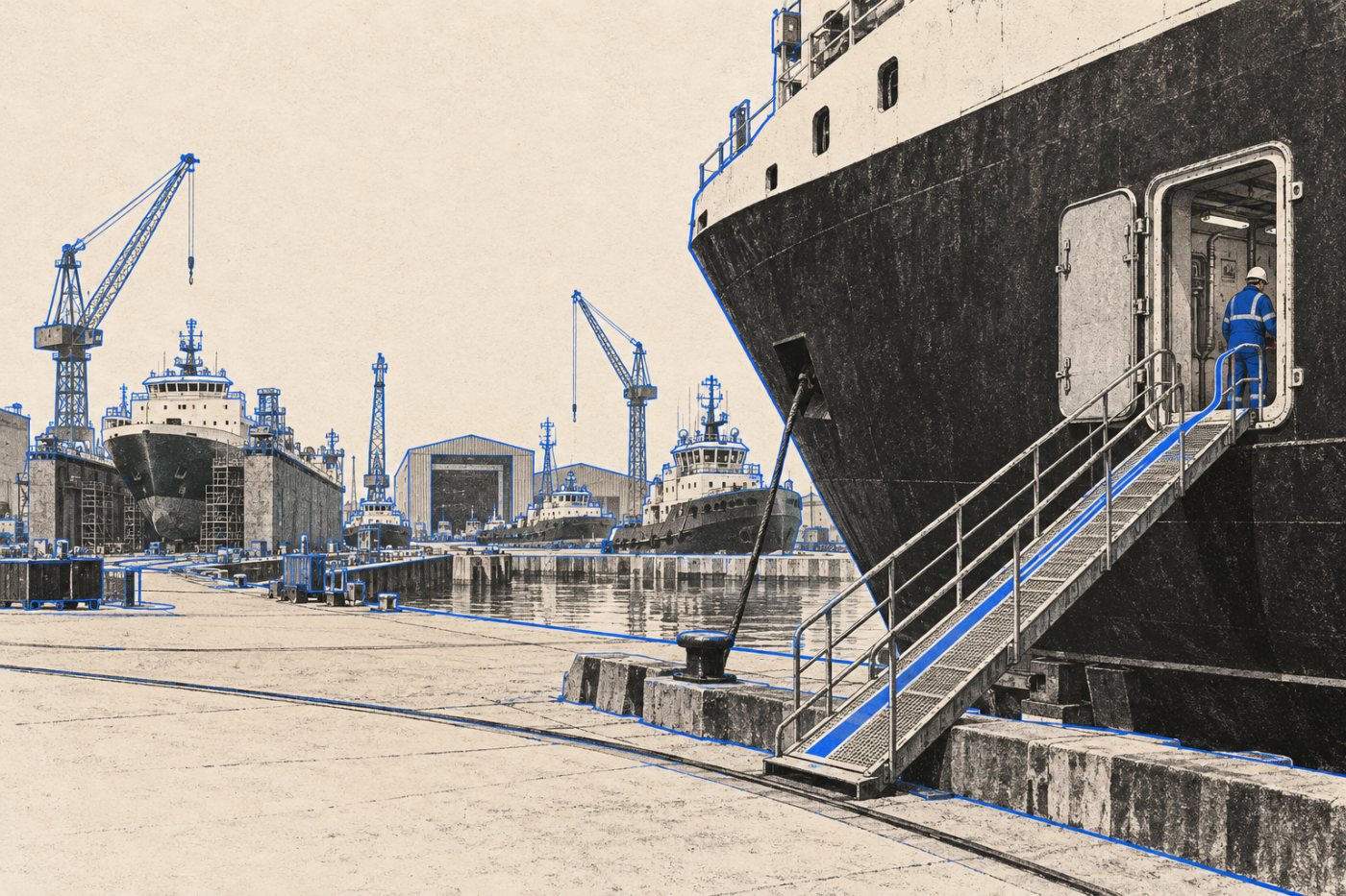 Kortlagning á ytra árásaryfirborði og afmarkaðar innbrotsprófanir Hadrian í samhengi við viðskiptavininn Damen Shipyards.