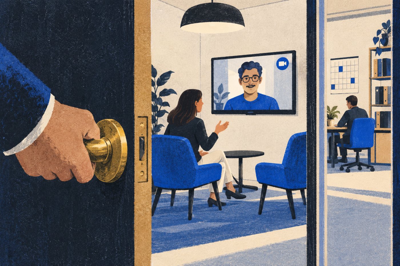 Externý hosť sa pripája k pracovnému videohovoru; Zoom je vhodný najmä tam, kde sa účastníci mimo tímu často menia.