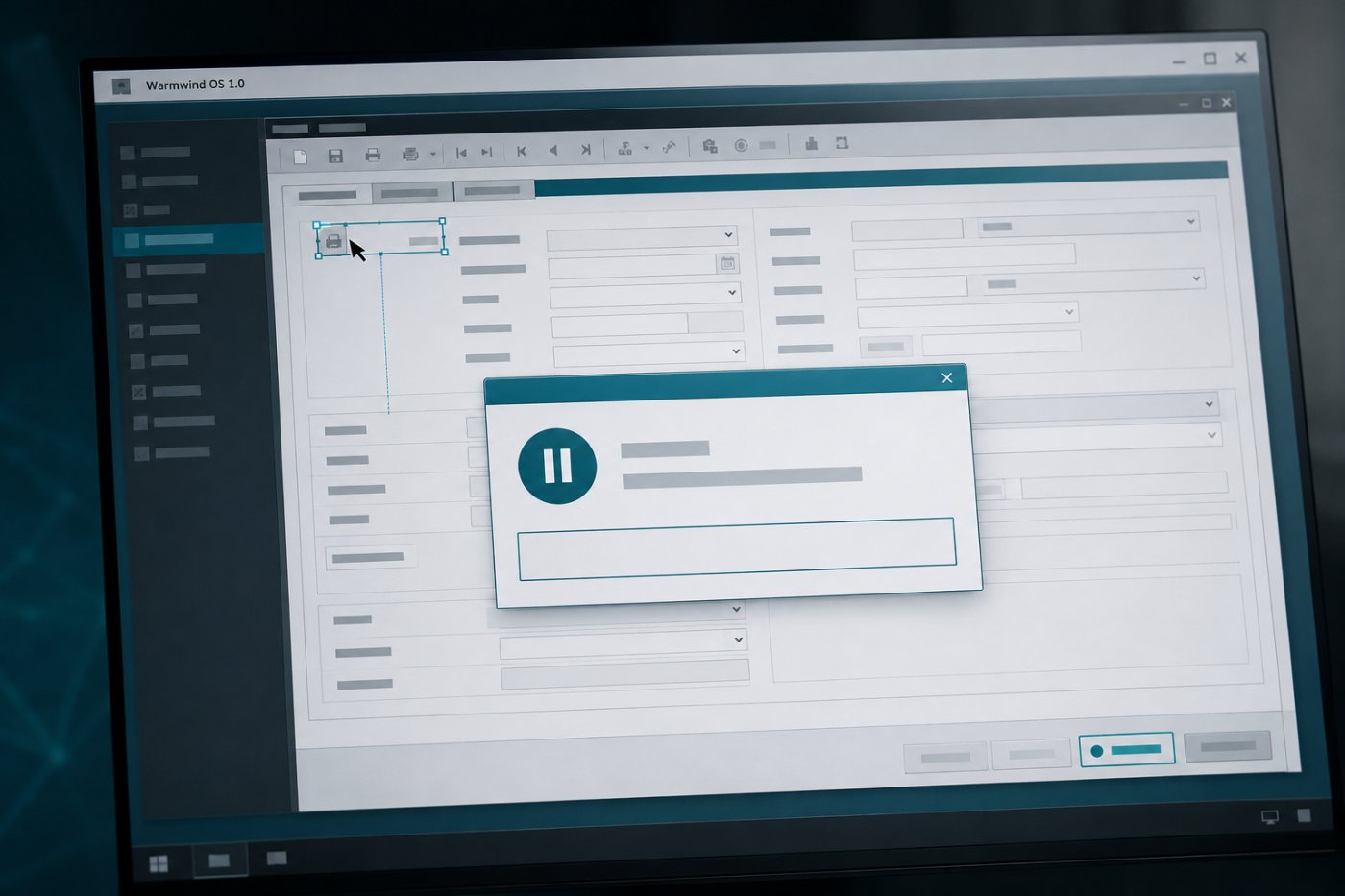 A controlled test challenges a Warmwind AI worker with a changed legacy interface, a pop-up and a partial submission.