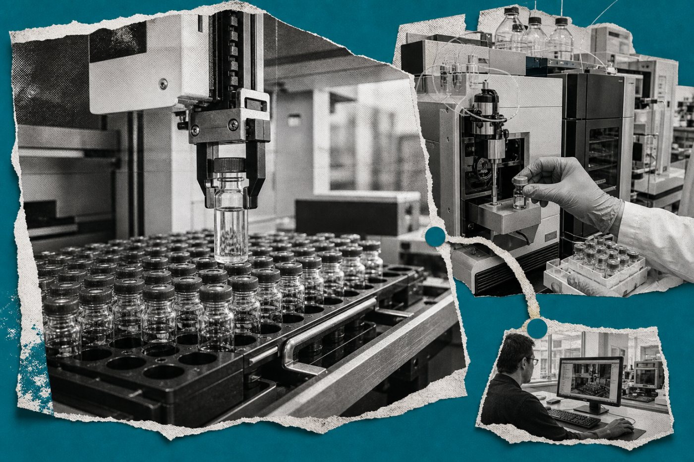 Infrastruktur robotik dan instrumen analitik yang akan dihubungkan menjadi Chemistry Node di Scripps Research.