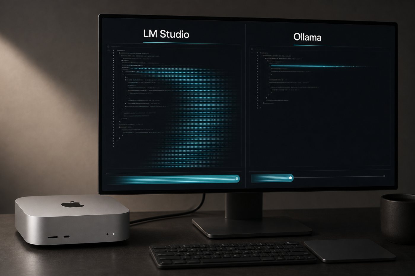 Сравнение LM Studio и Ollama на Mac mini M4 Pro по скорости генерации и времени до первого токена
