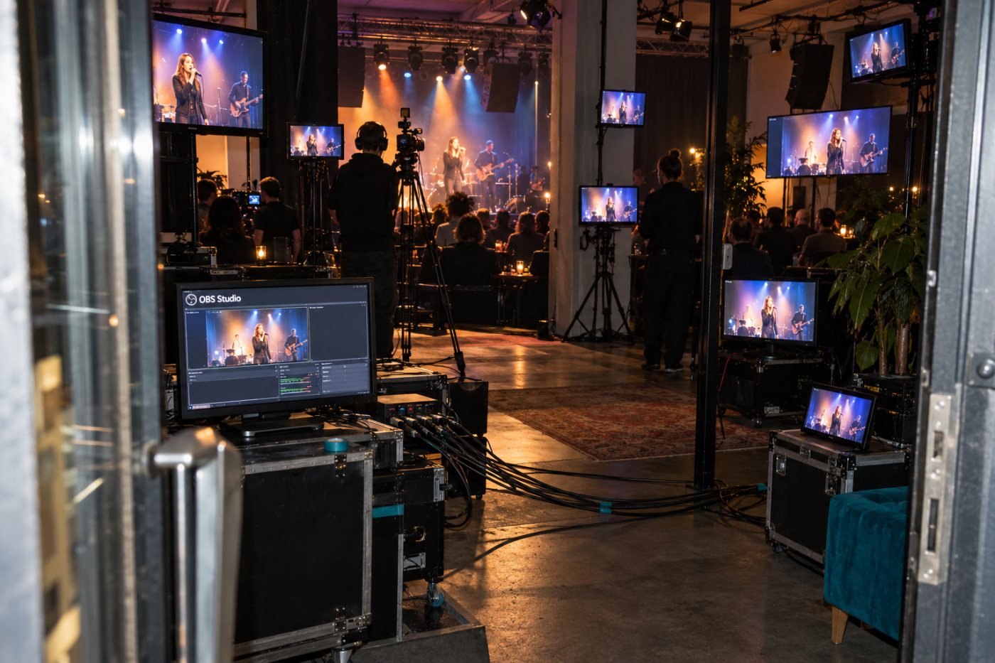 OBS Studio veidotas pasākuma pārraides izplatīšana astoņos galamērķos, salīdzinot Restream un StreamYard izvēli.