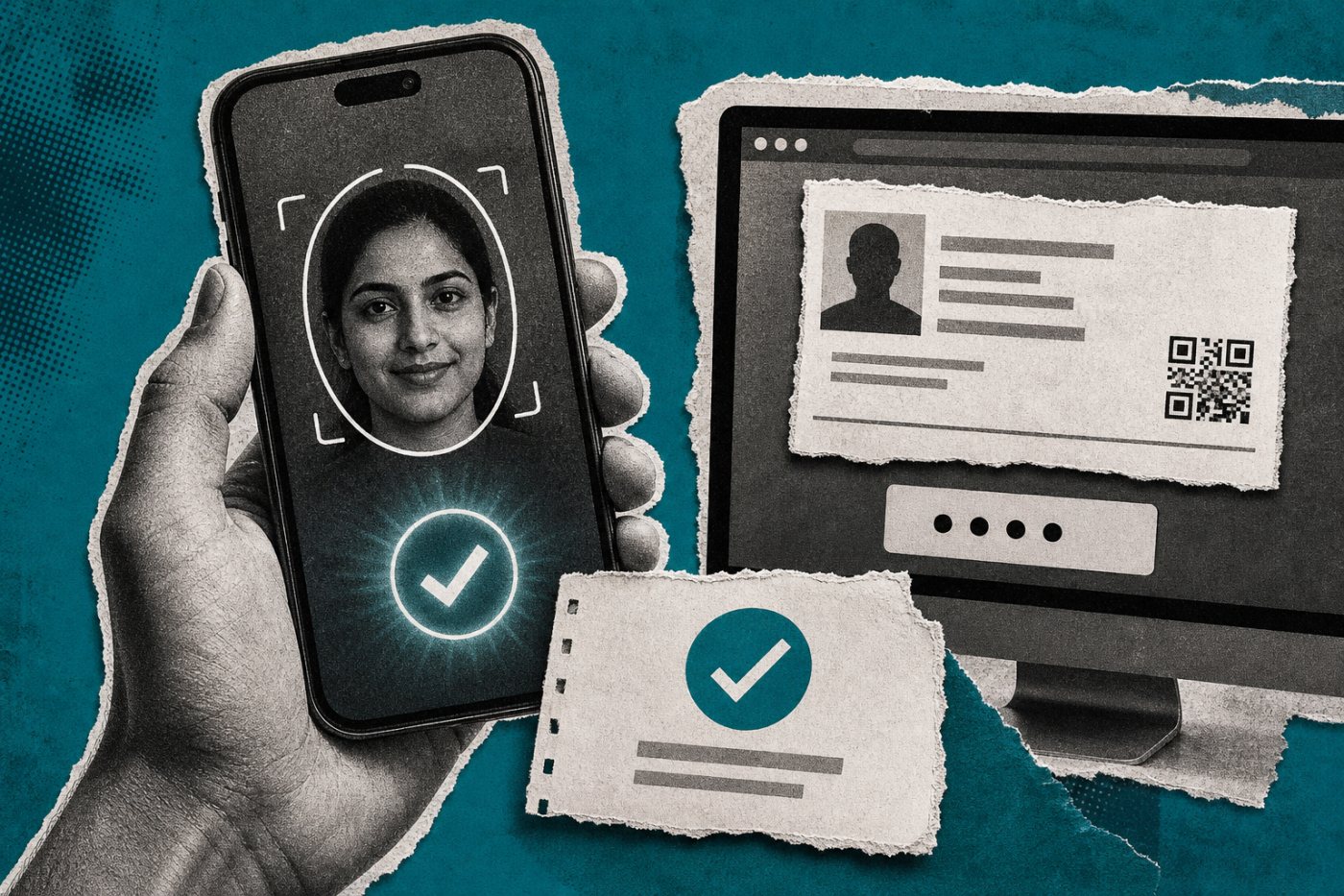 Aadhaar ऐप के चेहरा सत्यापन वाले मार्ग और myAadhaar के OTP वाले वेब मार्ग की तुलना