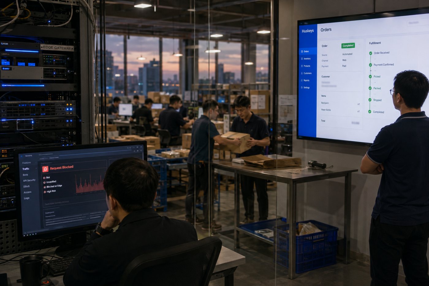 AI agent được ủy quyền hoàn tất tác vụ thương mại trong khi yêu cầu dò quét bất thường bị chặn tại rìa mạng.