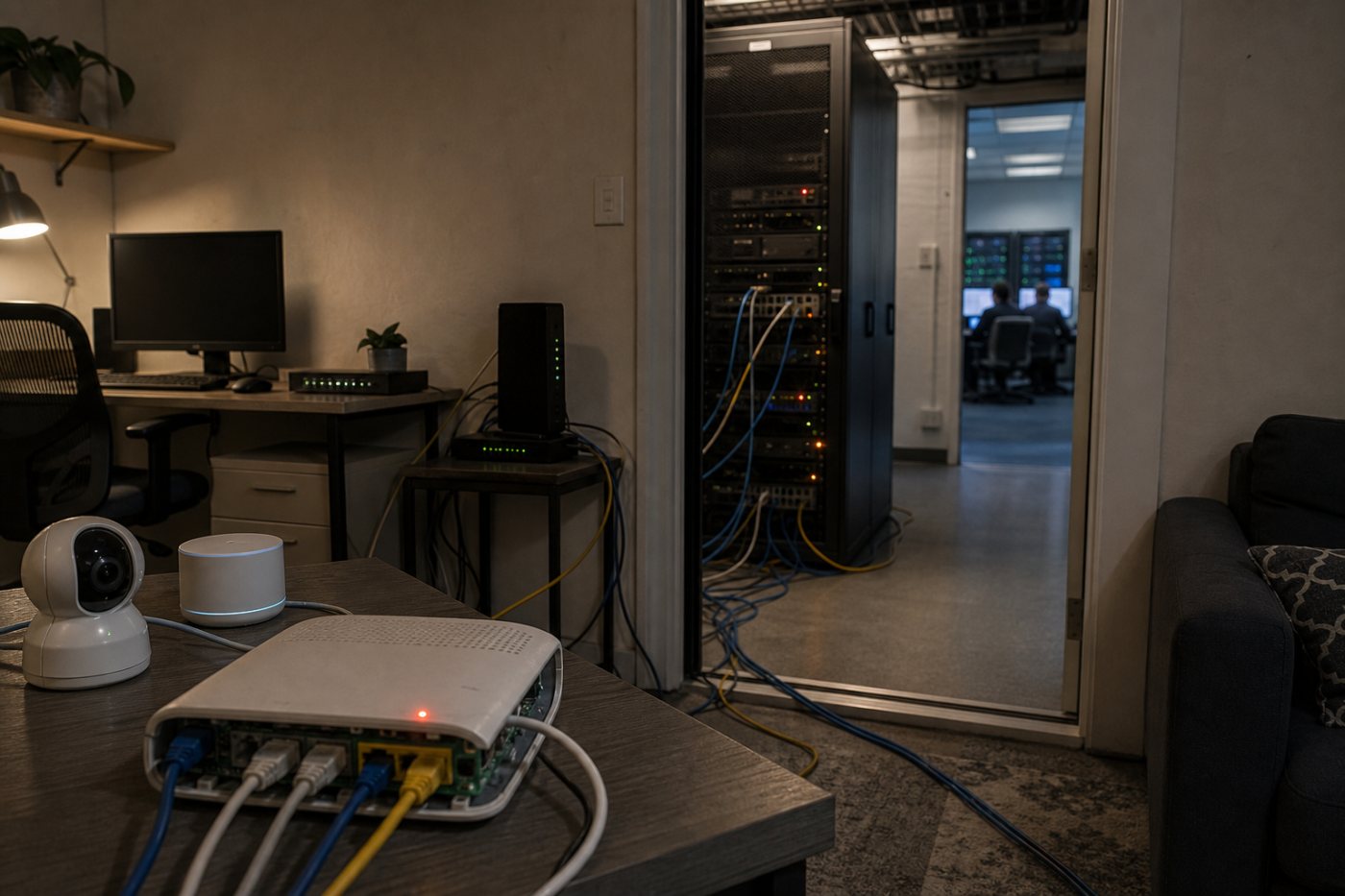 QScan incorpora um dispositivo vulnerável e QTRouter encaminha a atividade por intermediários para ocultar sua origem.