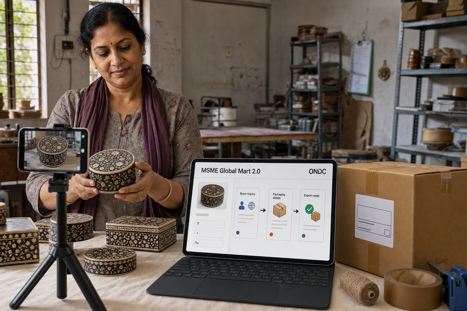 स्थानीय निर्माता का MSME Global Mart 2.0 और ONDC के माध्यम से खरीदारों तक पहुंचता डिजिटल उत्पाद कैटलॉग