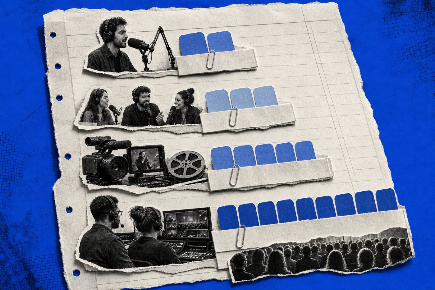 Four StreamYard and Restream workloads compared by channels, guests, 1080p production, team access, and monthly cost.