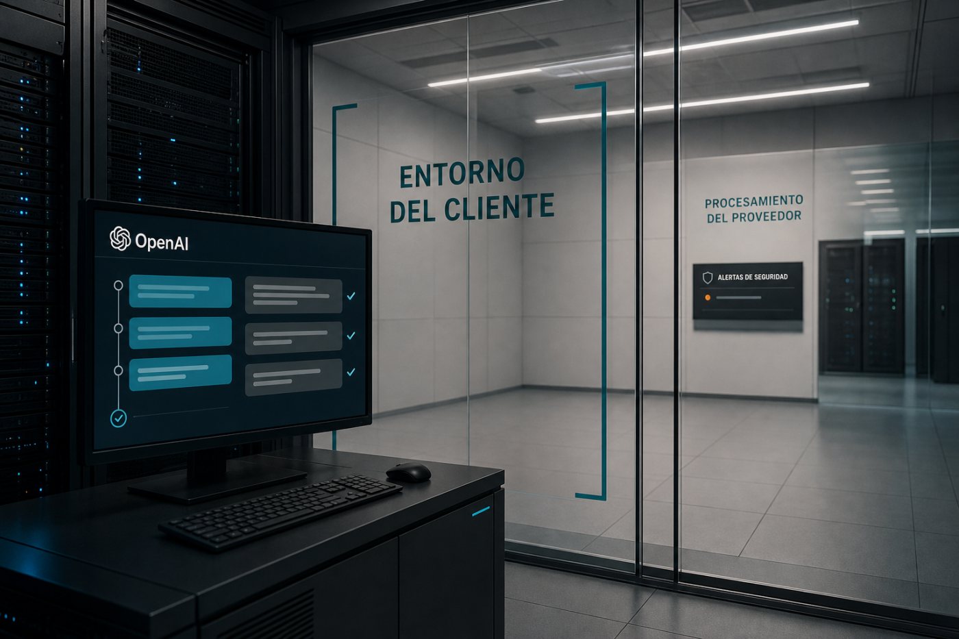 Una solicitud elegible de la API de OpenAI termina en infraestructura del cliente sin conservar el prompt ni la respuesta en el entorno del proveedor.
