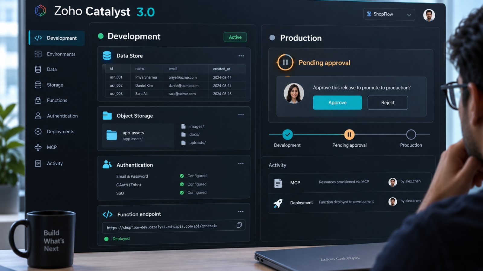 Zoho Catalyst 3.0 agent کو deploy بھی کرائے گا، production اختیار پھر بھی قابو میں