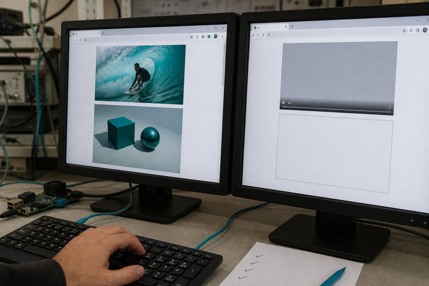 Prueba de compatibilidad que compara aserciones y renderizado de Kitesurf con Chromium y detecta funciones web no admitidas.
