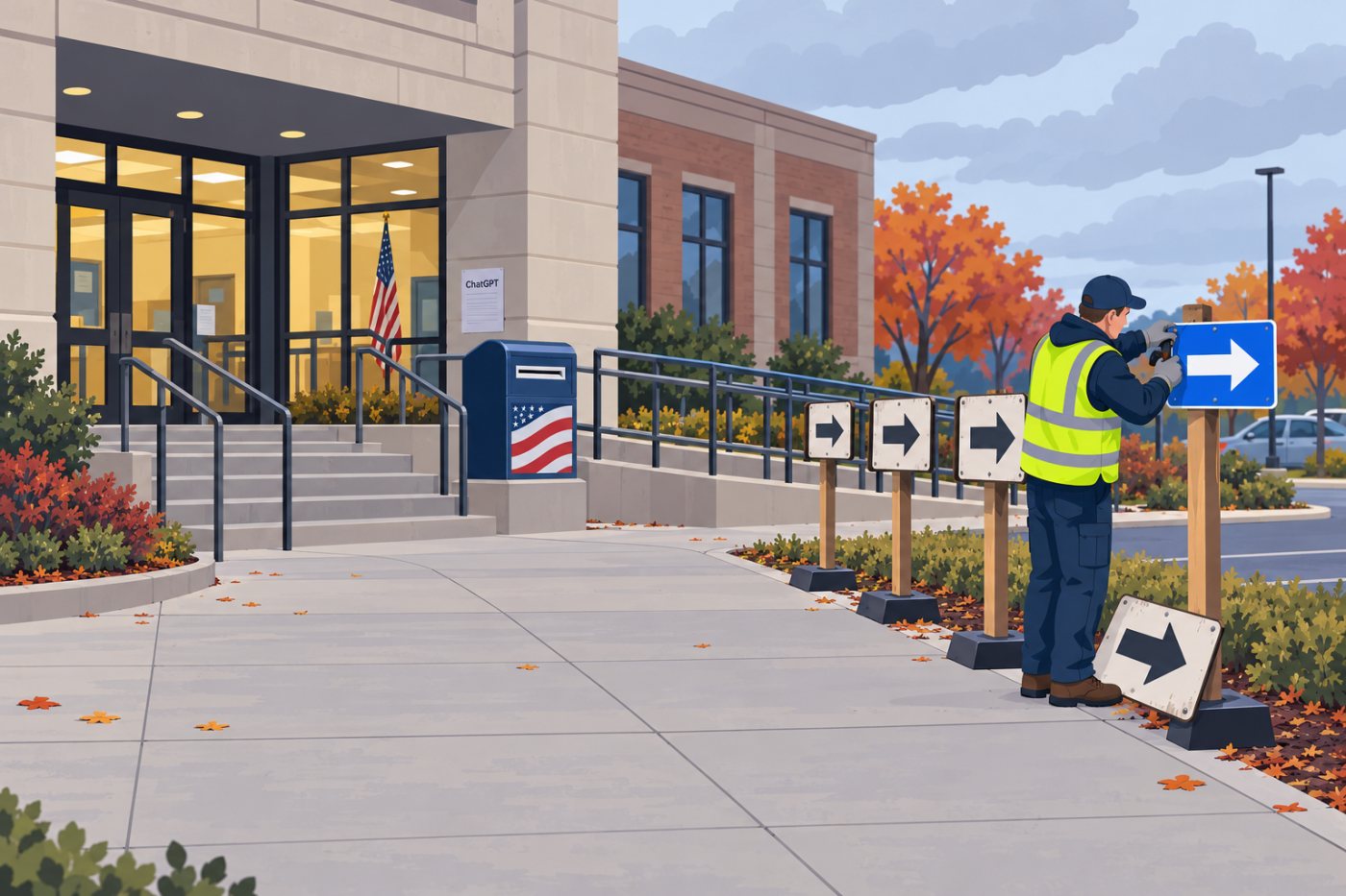 A local election office updates voting-location guidance that feeds answers in ChatGPT.