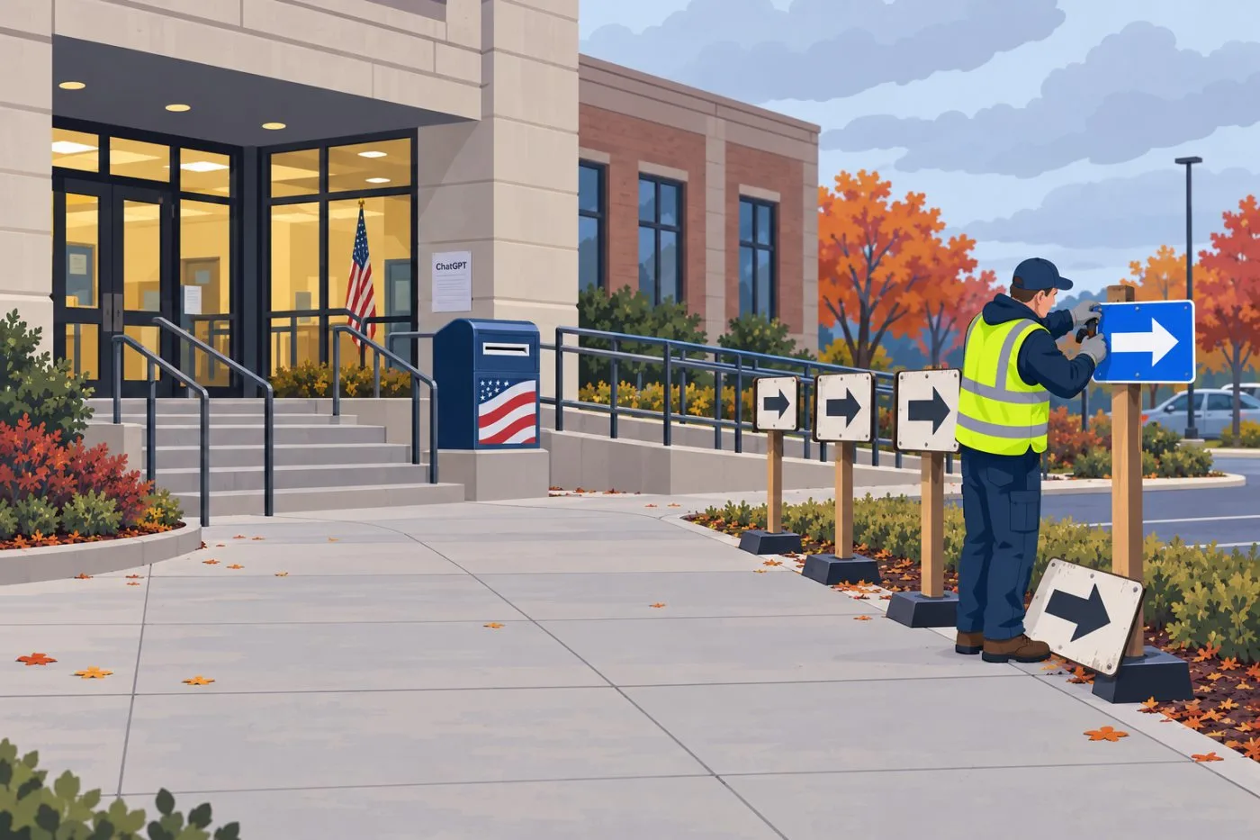A local election office updates voting-location guidance that feeds answers in ChatGPT.