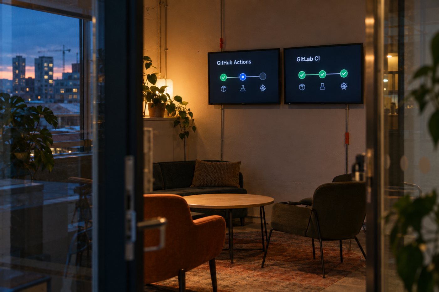 Det publicerade pipelineprovet jämför sluttiden för GitHub Actions och GitLab CI på hostade runners.