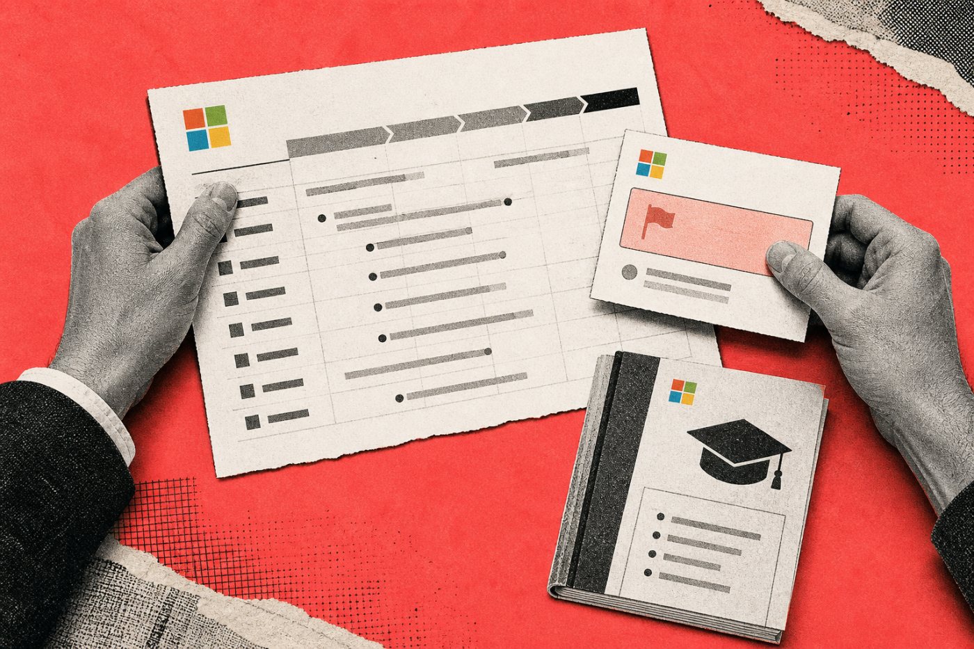 Fluxo separa roadmap público, notificações do tenant no Message Center e orientação técnica do Microsoft Learn.