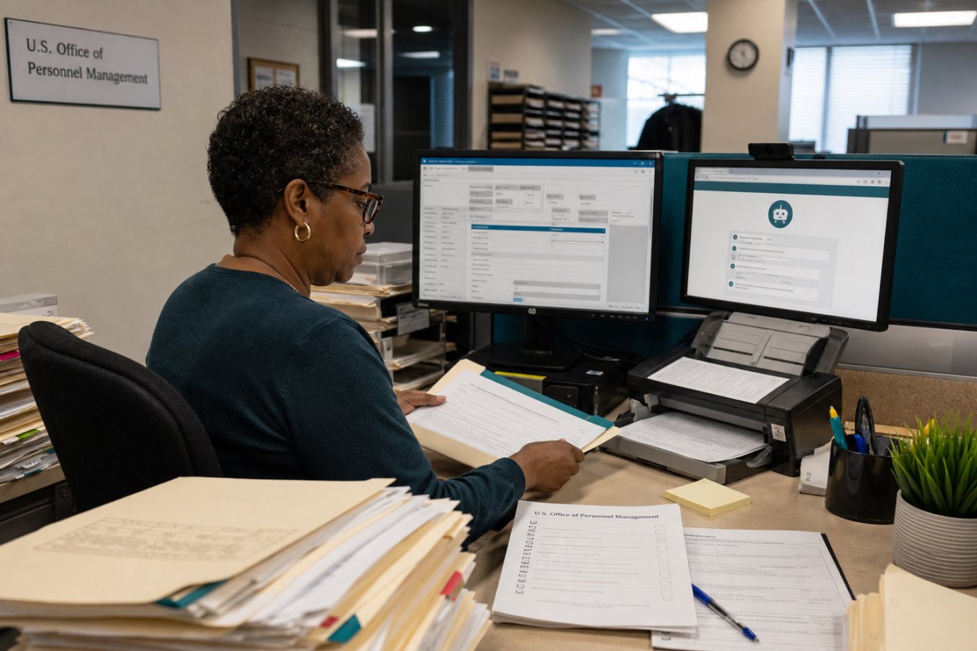 A structured OPM retirement case remains disconnected from a separate AI assistant, limiting operational improvement.