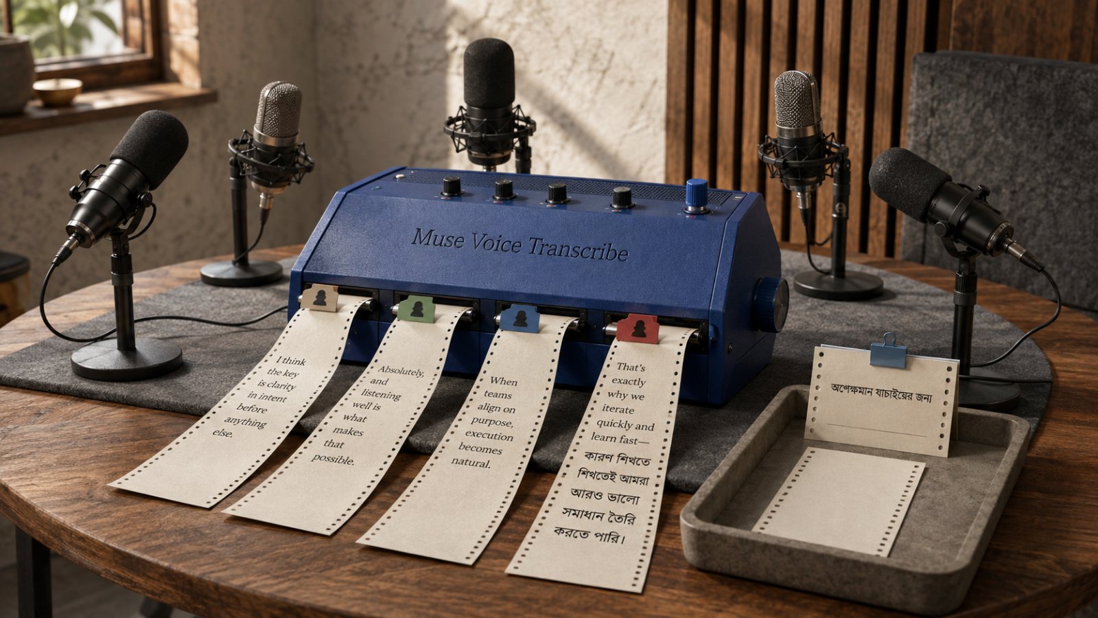 Muse Voice Transcribe কথার মাঝেই ভাষা বদল বোঝে—তবু বাংলা যাচাই হয়নি