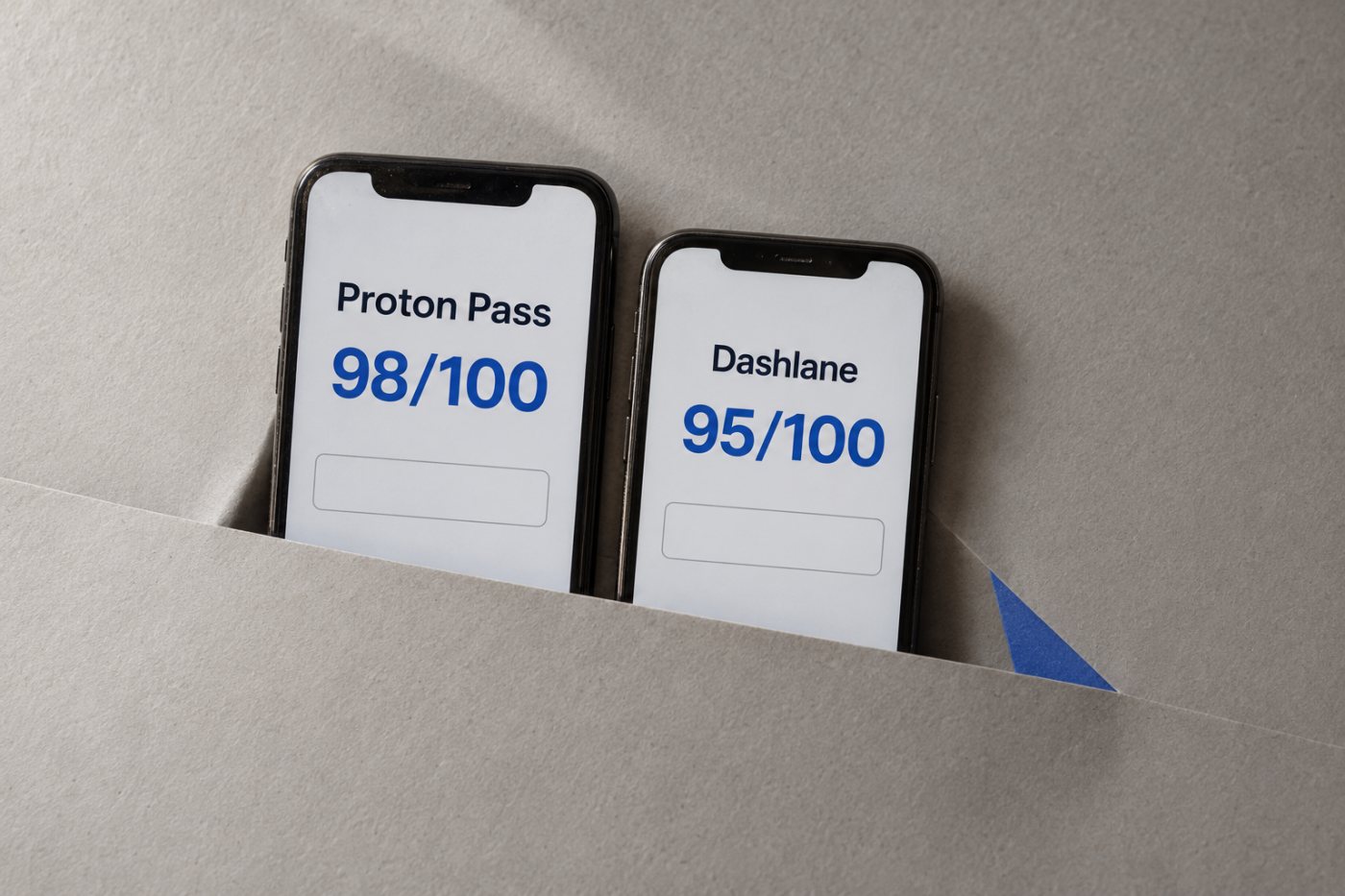 Proton Pass a obținut 98 de puncte, iar Dashlane 95 în scorul general al studiului; ambele au refuzat autofill pe paginile de phishing testate.